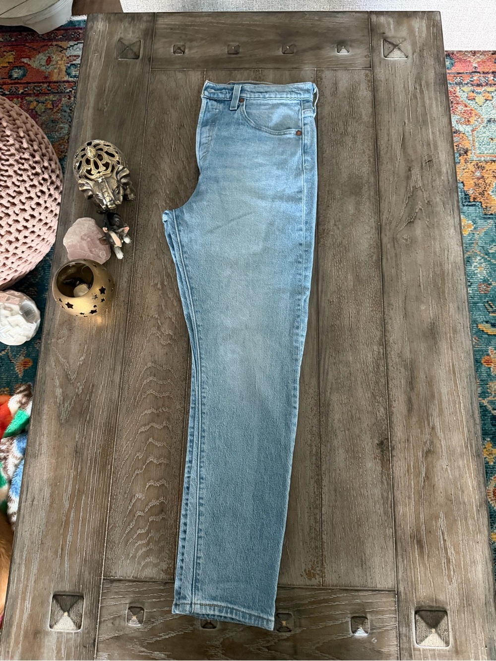 Light Blue 501 Premium Denim Jeans - Skinny Classic Button-Fly - Picture 12 of 14